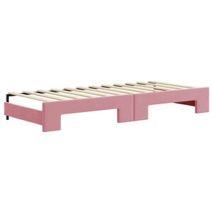 vidaXL Lit de jour avec lit gigogne et matelas rose 80x200 cm velours
