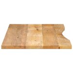 vidaXL Dessus de bureau avec courbe 140x50x2 5 cm manguier massif brut