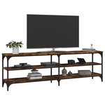 vidaXL Meuble TV chêne fumé 160x30x50 cm bois d'ingénierie