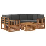 vidaXL Ensemble de canapés d'extérieur 7 Pièces Naturel et Anthracite