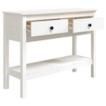 vidaXL Table console Blanc 100x35x75 cm Bois massif de pin