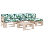 vidaXL Salon de jardin palette 4Pièces avec coussins bois de pin imprégné