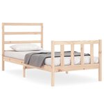 vidaXL Cadre de lit avec tête de lit 90x190 cm bois massif