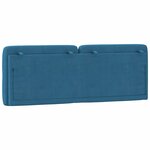 vidaXL Coussin de tête de lit bleu 120 cm velours