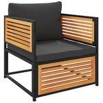 vidaXL Salon de jardin avec coussins 7 Pièces bois massif d'acacia