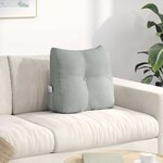 vidaXL Coussin de Dos Gris clair 45 x 24 x 50 cm Velours