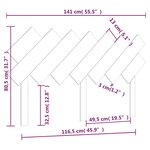 vidaXL Tête de lit Marron miel 141x3x80 5 cm Bois massif de pin