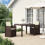 vidaXL Chaises de jardin salle à manger 2 Pièces Marron et crème PP