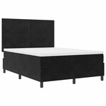 lit box spring vidaXL avec matelas et LED noir 140x190 cm velours
