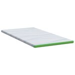 vidaXL Surmatelas Blanc et vert 100 x 200 cm Tissu Jacquard