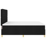 vidaXL Lit à ressorts avec matelas Noir 180 x 200 cm tissu