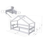 Lit cabane enfant LUCKY 80 x 160 vert pétrole