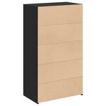 vidaXL Buffet haut noir 70x41x124 cm bois d'ingénierie