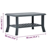 vidaXL Table basse Vert 90x60x46 cm Plastique