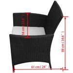 vidaXL Ensemble à manger d'extérieur 7 Pièces et coussins résine tressée