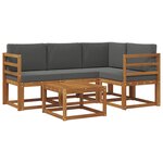 vidaXL Ensemble de canapés d'extérieur 5 pc Naturel et Anthracite