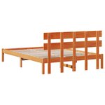 vidaXL Cadre de Lit avec Tête de Lit Marron Ciré 150x200 cm Bois de Pin Massif