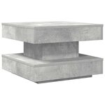vidaXL Table basse rotative à 360 degrés gris béton 50x50x34 5 cm