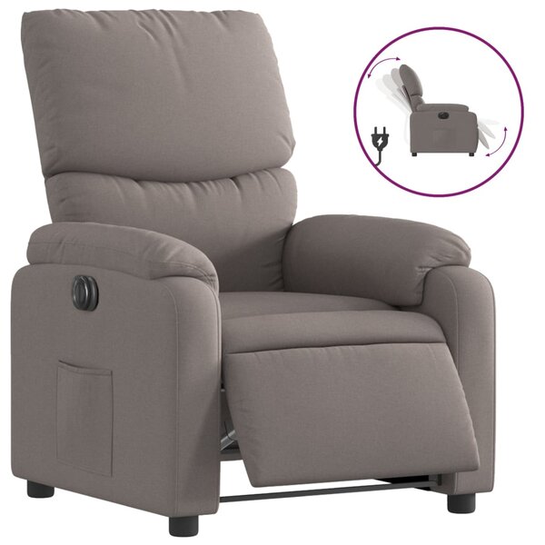 vidaXL Fauteuil inclinable électrique Taupe Tissu