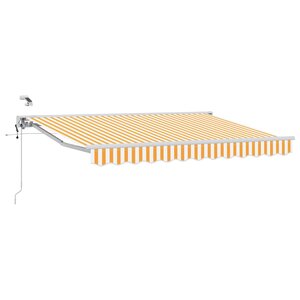 vidaXL Auvent rétractable électrique Jaune et blanc 3 x 2 5 m