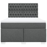 vidaXL Sommier à lattes de lit avec matelas Gris foncé 160x200cm Tissu