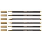 Stylo feutre Pen 68 metallic pointe moyenne or x 6 STABILO