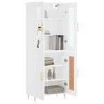vidaXL Buffet haut Blanc 69 5x34x180 cm Bois d'ingénierie
