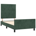 vidaXL Cadre de lit sans matelas vert foncé 90x190 cm velours