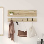 vidaXL Porte-manteau mural avec étagère Chêne sonoma 90 x 15 x 36 cm