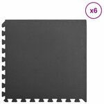 vidaXL Tapis de sol de piscine 6 Pièces Noir 2 16 ㎡ Mousse EVA