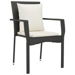 vidaXL Ensemble à dîner de jardin et coussins 7Pièces Noir Résine tressée