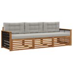 vidaXL Ensemble de canapés d'extérieur 3 pc Naturel et gris clair