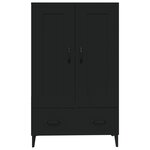 vidaXL Buffet haut noir 70x31x115 cm bois d'ingénierie