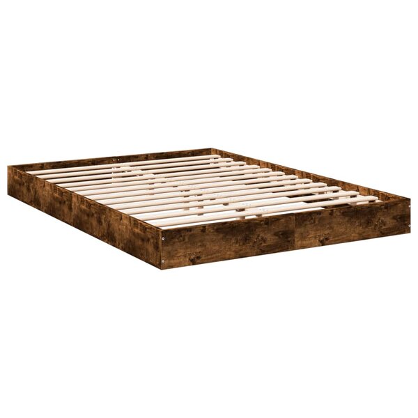 vidaXL Cadre de lit sans matelas chêne fumé 120x190 cm bois ingénierie