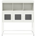 vidaXL Buffet blanc 100 5x39x107 cm acier laminé à froid