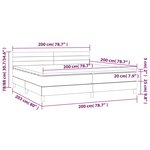 vidaXL Sommier à lattes de lit avec matelas Noir 200x200 cm Tissu