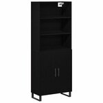 vidaXL Haut Armoire Montage mural 2 Pièces Chêne noir 70 x 34 x 180 cm