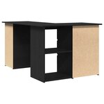 Bureau d'angle noir en chêne vidaXL  145x100x76 cm  fait de bois d'ingénierie