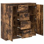 vidaXL Buffet avec tiroirs chêne fumé 100 5x35x98 5 cm bois ingénierie