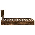 vidaXL Lit de Rangement Chêne fumé 120 x 190 cm Bois d'ingénierie