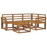 vidaXL Ensemble de canapés d'extérieur 5 Pièces Naturel