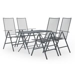 vidaXL Ensemble de salle à manger de jardin 5 Pièces Acier Anthracite