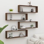 vidaXL Étagères murales cube 4 Pièces Chêne marron 100x15x30 cm Bois