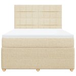 vidaXL Sommier à lattes de lit avec matelas Crème 160x200 cm Tissu