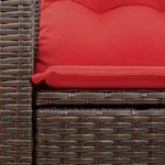 vidaXL Canapé de jardin avec coussins 2 places marron résine tressée