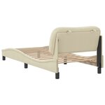 vidaXL Cadre de lit avec tête de lit Crème 80x200 cm Tissu