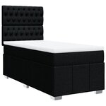 vidaXL Sommier à lattes de lit et matelas Noir 80x200 cm Tissu