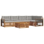 vidaXL Ensemble de canapés d'extérieur 6 pc Gris Naturel et Clair