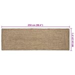 vidaXL Tapis Naturel et noir 80 x 250 cm Jute
