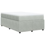 vidaXL Sommier à lattes de lit et matelas Gris clair 120x200cm Velours